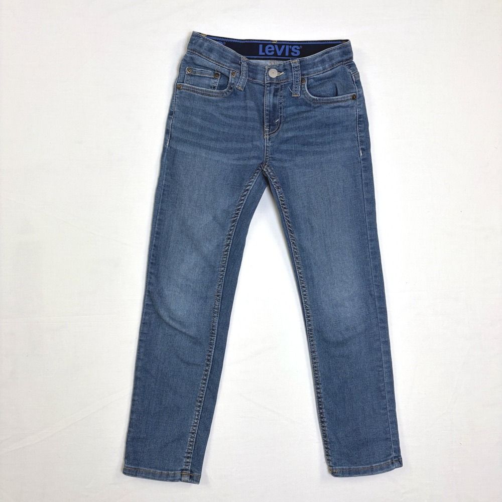 Levis 502 Regular Taper Kids Jeans Blue Denim Size 8 Reg 24x25 Adjustable Waist